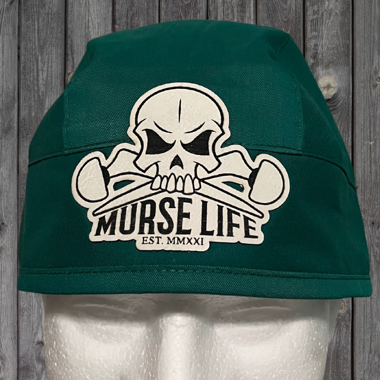 Murse Life Scrub Cap (Leather Ortho Skull)