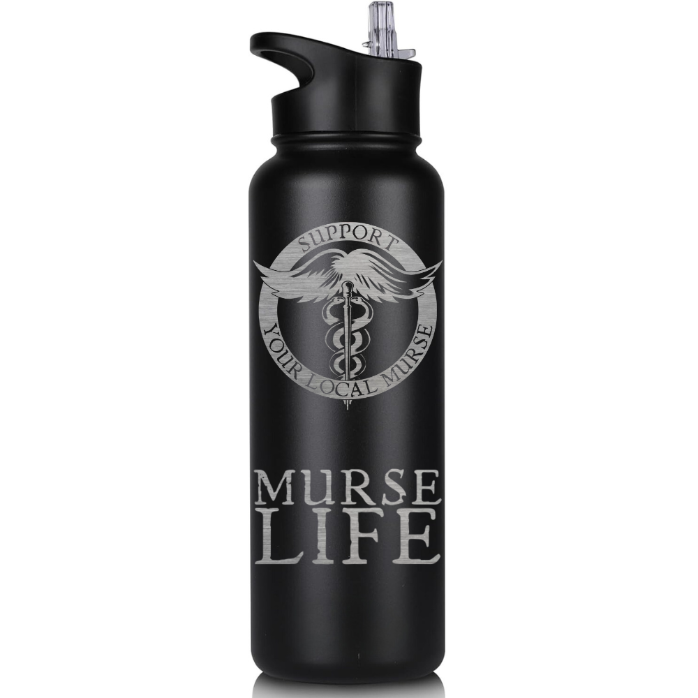 "The Love Muscle" Stainless Steel Water Bottle - 40oz