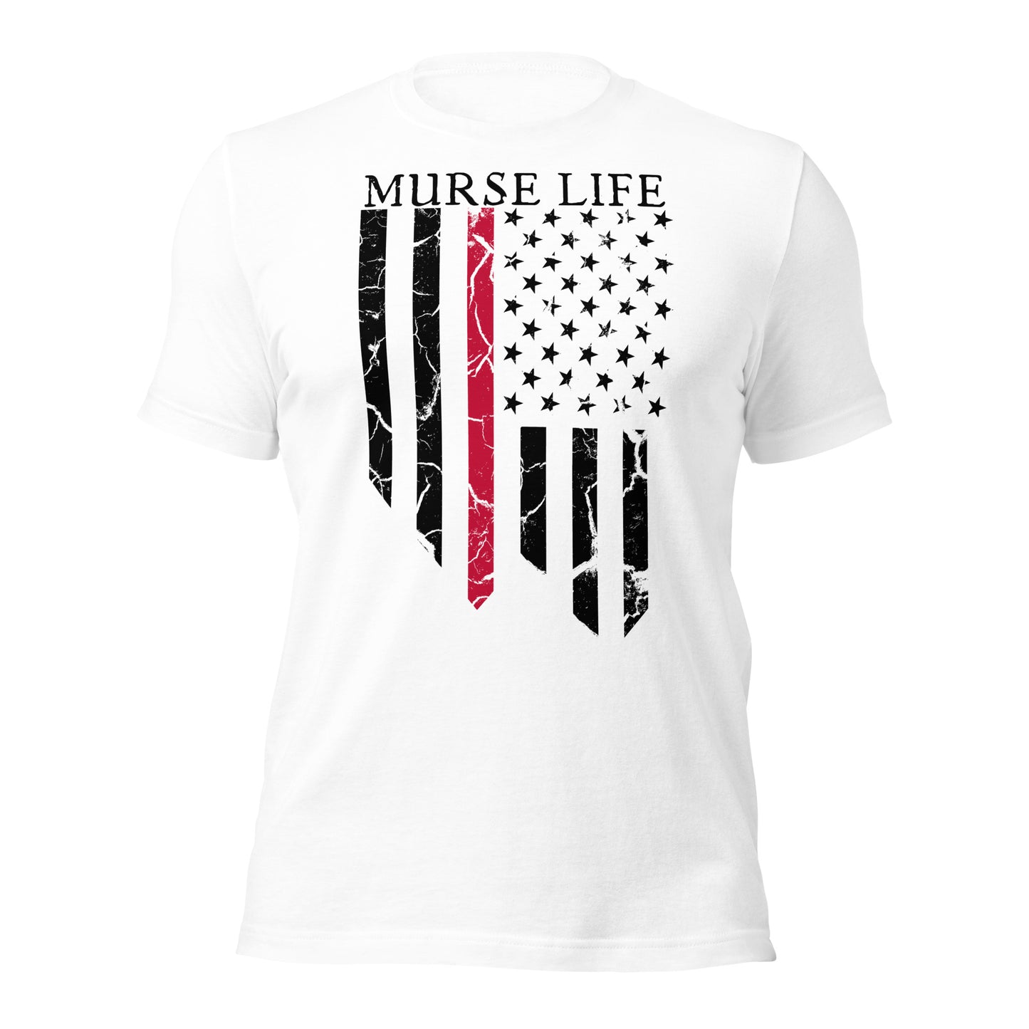 Distressed Thin Red Line Tee (Front Only)