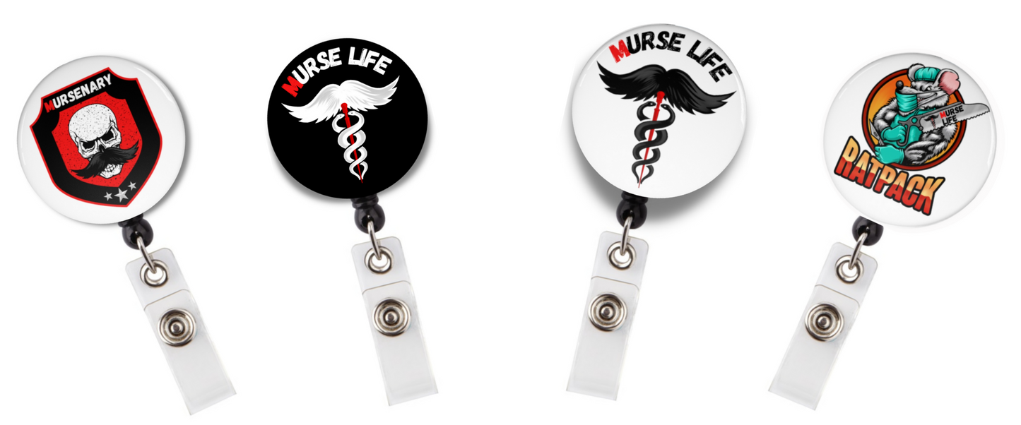 Murse Life Badge Reels Murse Life male nurse, murse life, murse