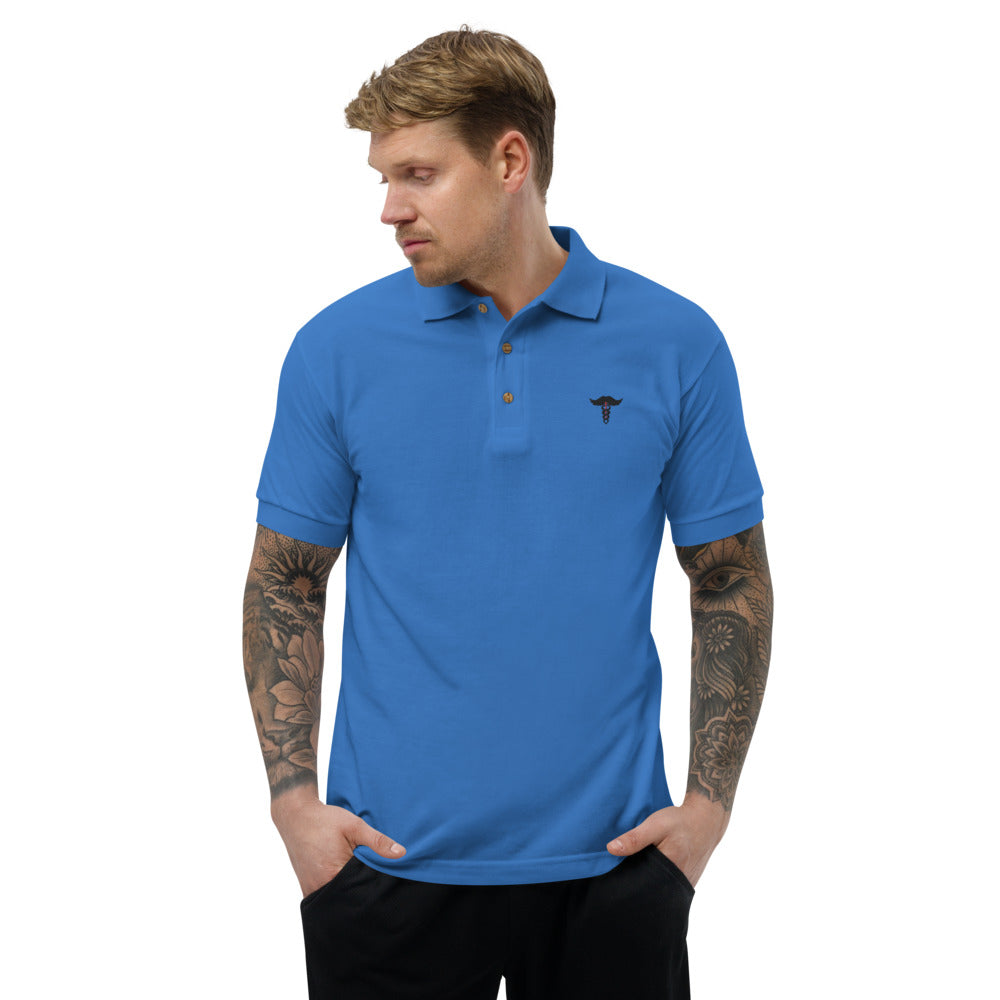 ML Stache Embroidered Polo Shirt Murse Life male nurse, murse life, Shirt murse