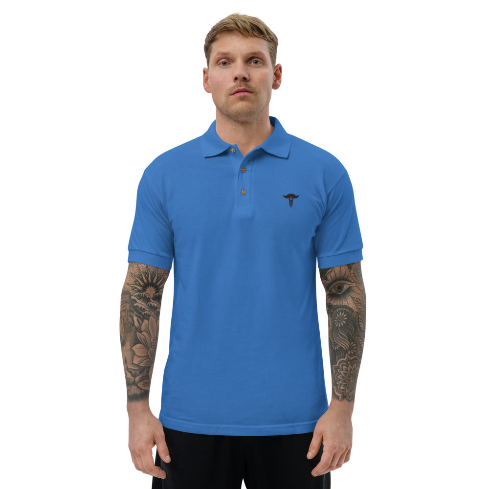 ML Stache Embroidered Polo Shirt Murse Life male nurse, murse life, Shirt murse