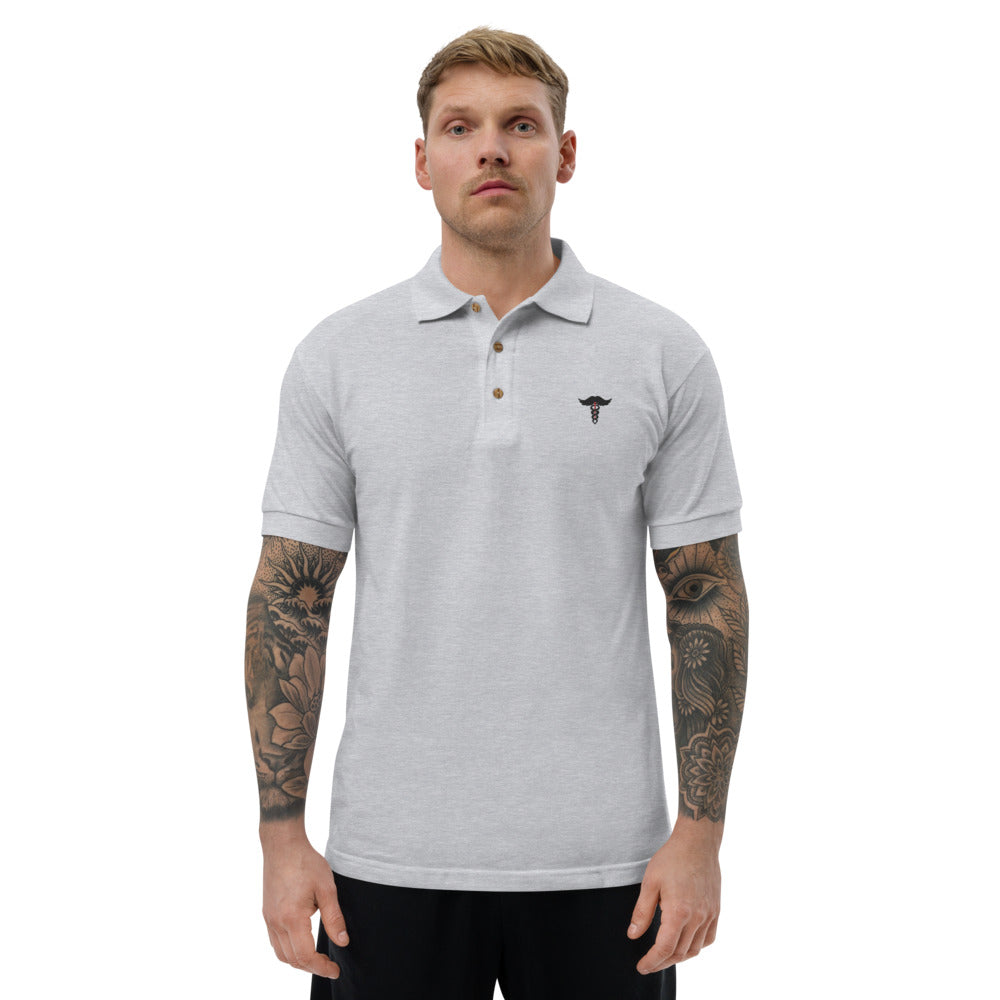 ML Stache Embroidered Polo Shirt Murse Life male nurse, murse life, Shirt murse