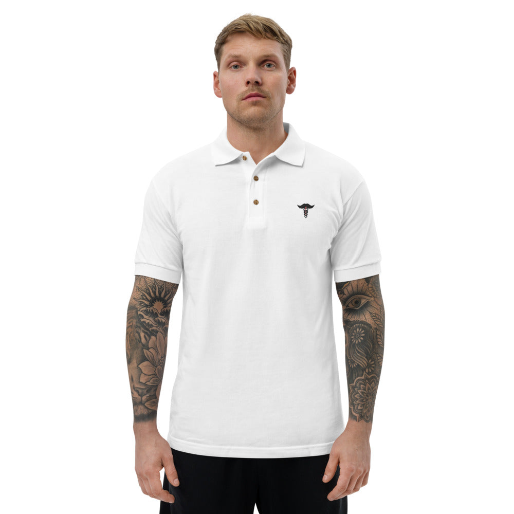 ML Stache Embroidered Polo Shirt Murse Life male nurse, murse life, Shirt murse