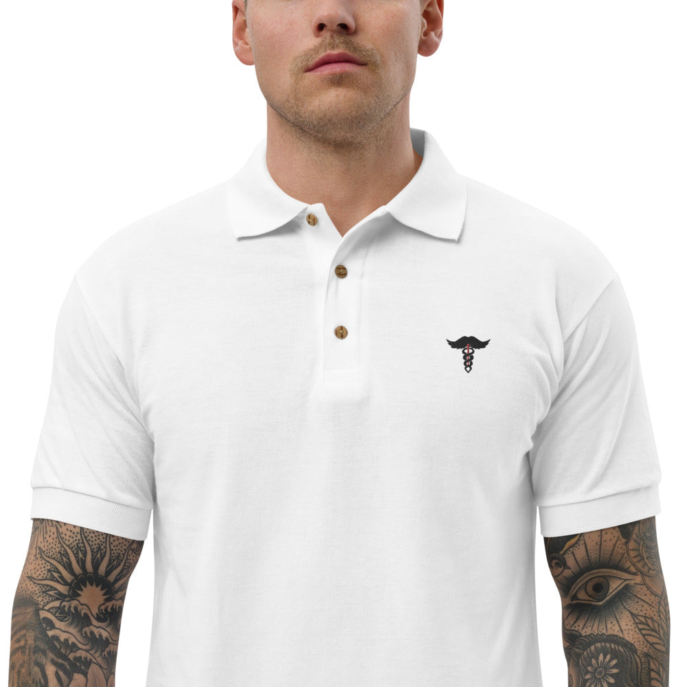 ML Stache Embroidered Polo Shirt Murse Life male nurse, murse life, Shirt murse