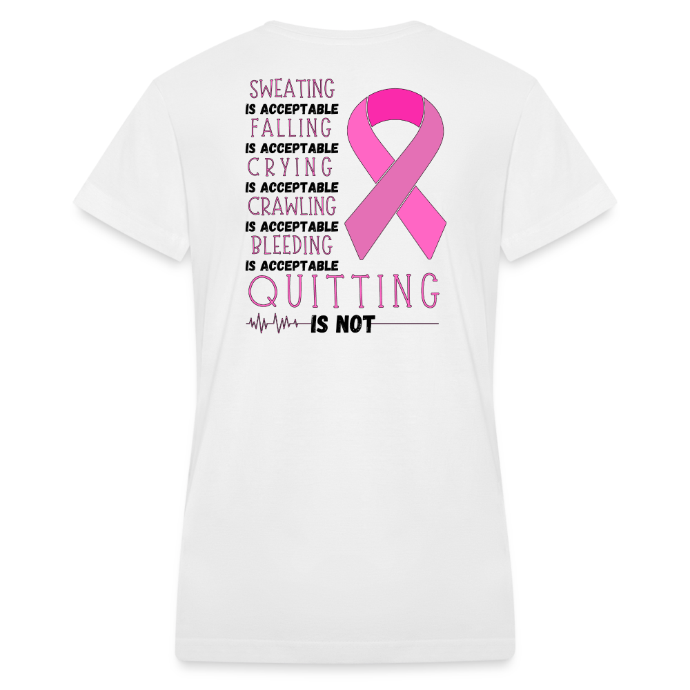 Women's V-Neck No Quitting - white
