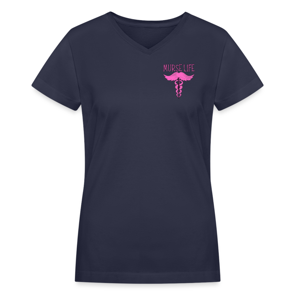 Women's V-Neck No Quitting - navy