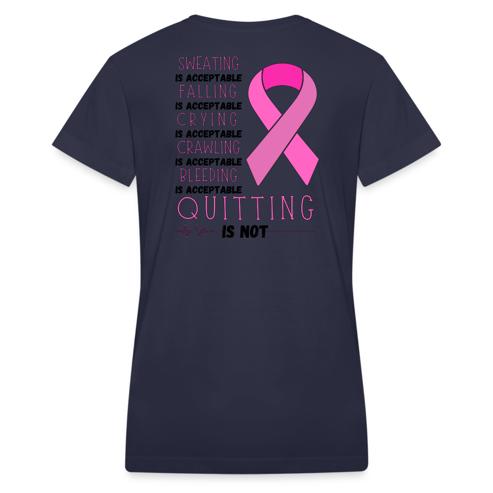 Women's V-Neck No Quitting - navy
