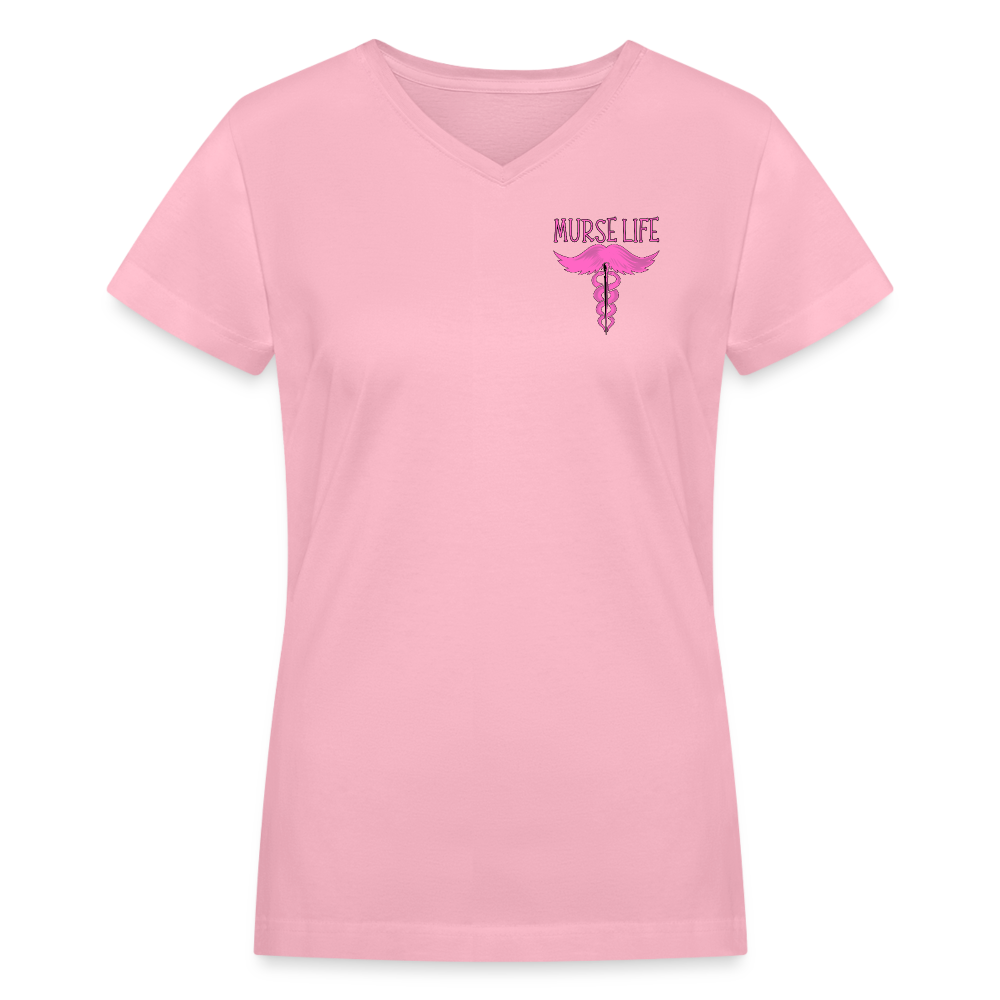 Women's V-Neck No Quitting - pink
