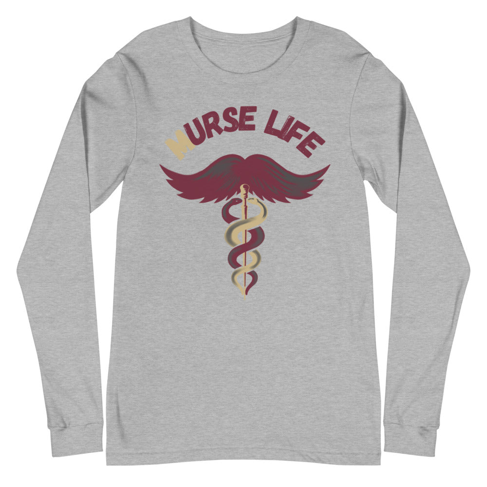 Garnet and Gold Long Sleeve Tee Murse Life male nurse, murse life, murse