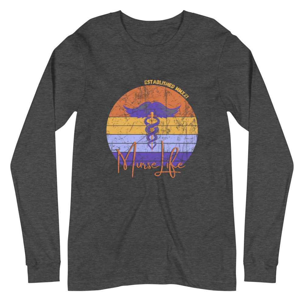 Sunset Vintage Long Sleeve Murse Life male nurse, murse life,  murse