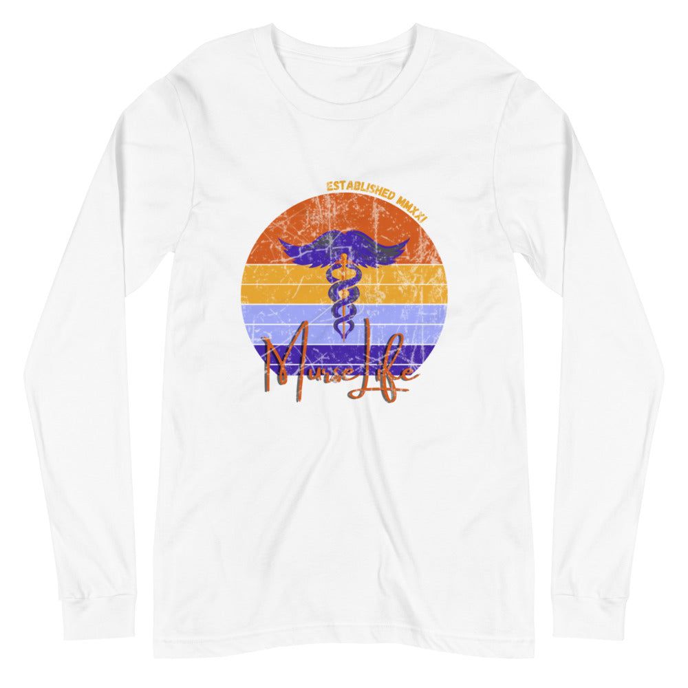 Sunset Vintage Long Sleeve Murse Life male nurse, murse life, murse