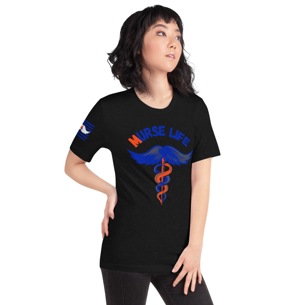 Ladies Orange and Blue ML T-Shirt Murse Life male nurse, murse life, murse