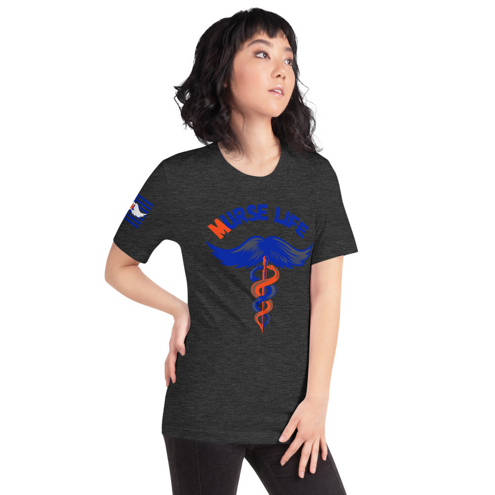 Ladies Orange and Blue ML T-Shirt Murse Life male nurse, murse life, murse