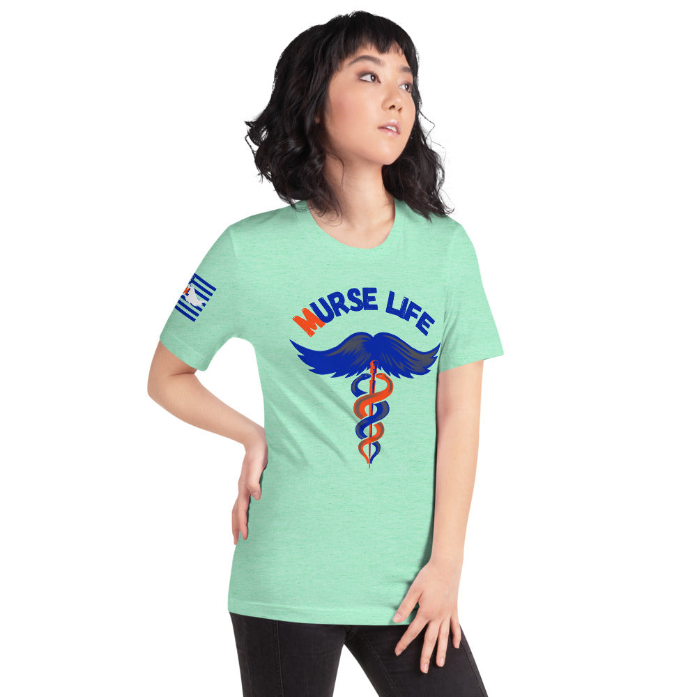 Ladies Orange and Blue ML T-Shirt Murse Life male nurse, murse life, murse