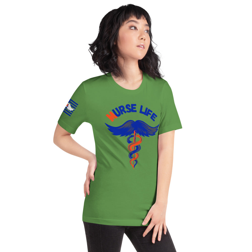 Ladies Orange and Blue ML T-Shirt Murse Life male nurse, murse life, murse
