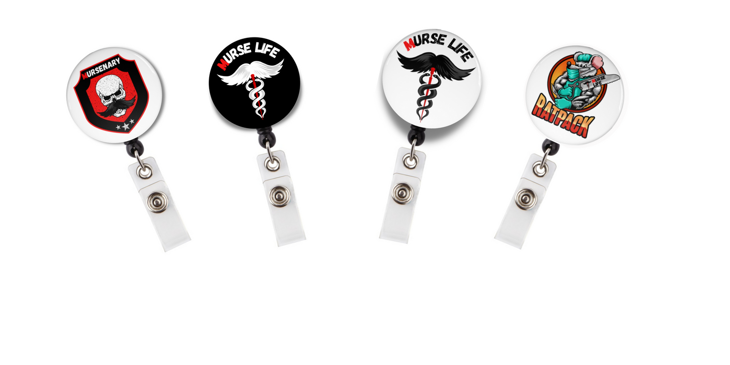 male nurse badge reel, badge reel, mursenary