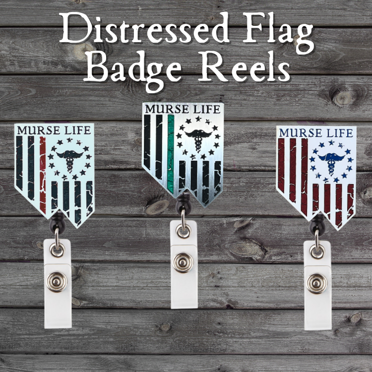 Badge Reel (Distressed Flag)