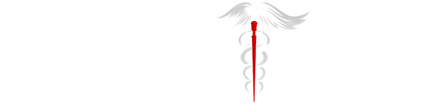 A gray background with a grey and white caduceus medical symbol in the center. The caduceus has wings and a mustache above it. Text in a white capital font reads “MURSE LIFE” above the caduceus