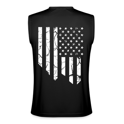 Distressed White Flag Performance Tank - black