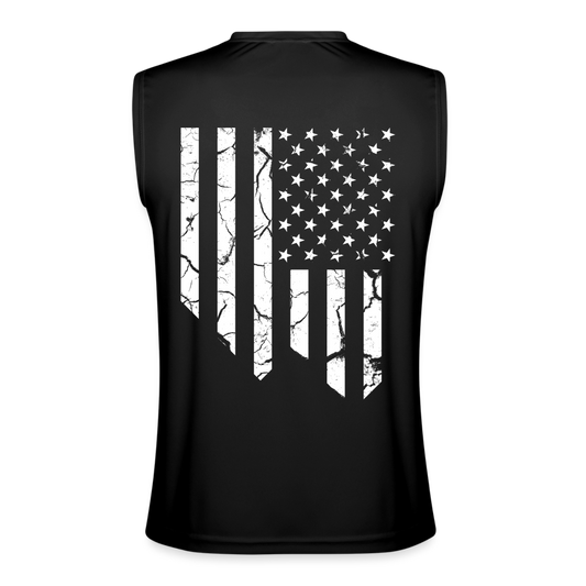 Distressed White Flag Performance Tank - black