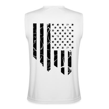 Distressed Black Flag Performance Tank - white