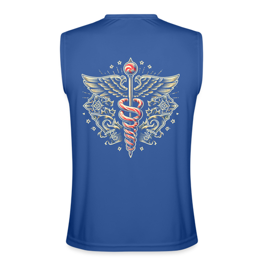 Christmas Caduceus Performance Tank - royal blue