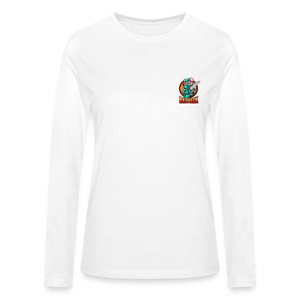 Ladies RatPack Long Sleeve Tee (Back Print) - white