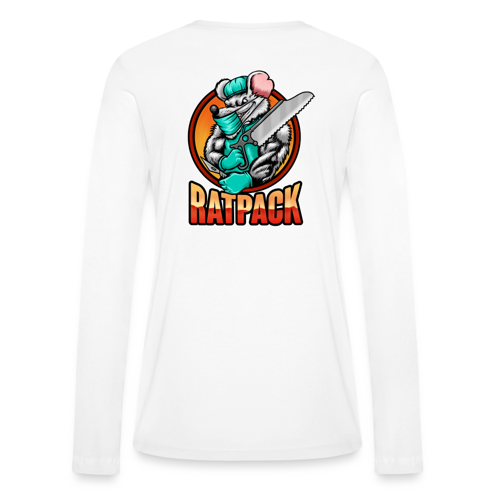 Ladies RatPack Long Sleeve Tee (Back Print) - white