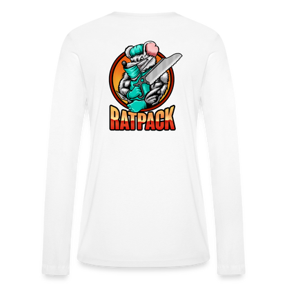 Ladies RatPack Long Sleeve Tee (Back Print) - white