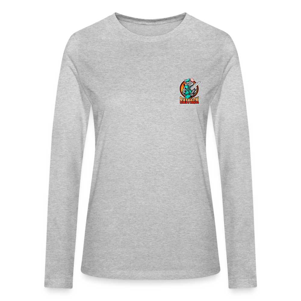 Ladies RatPack Long Sleeve Tee (Back Print) - heather gray