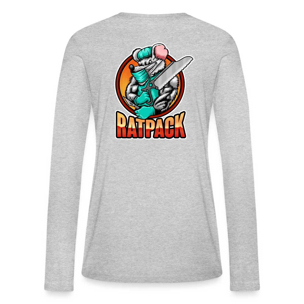 Ladies RatPack Long Sleeve Tee (Back Print) - heather gray