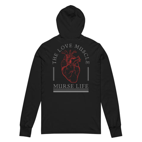 Love Muscle (Solid Red) Hooded Long Sleeve