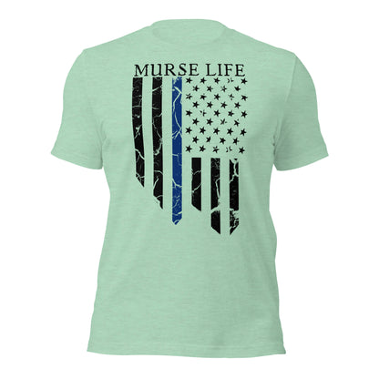 Distressed Thin Blue Line Flag Tee (Front Only)