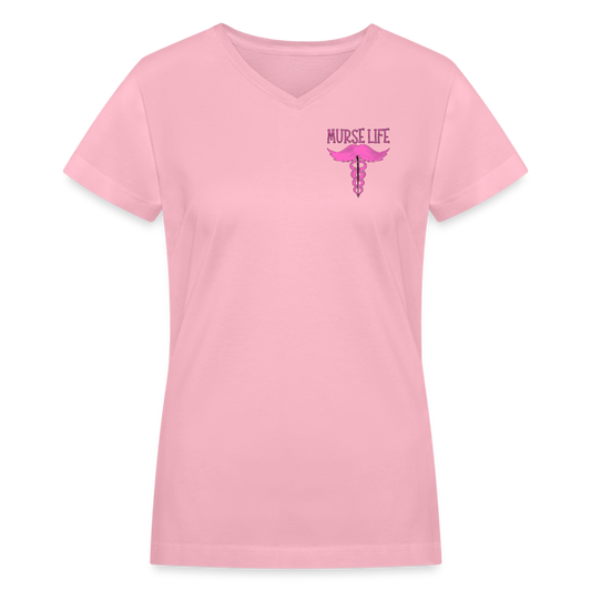 Women's V-Neck No Quitting - pink