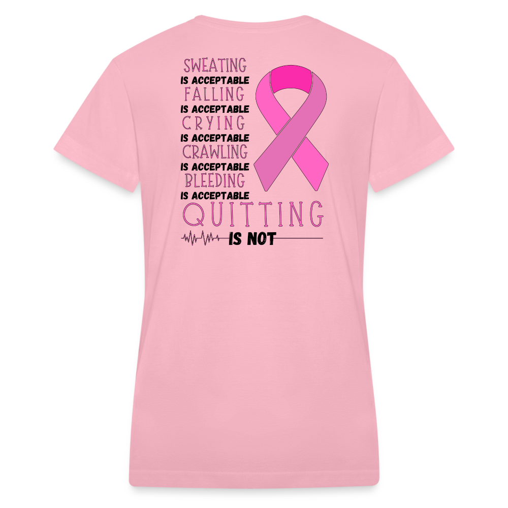 Women's V-Neck No Quitting - pink