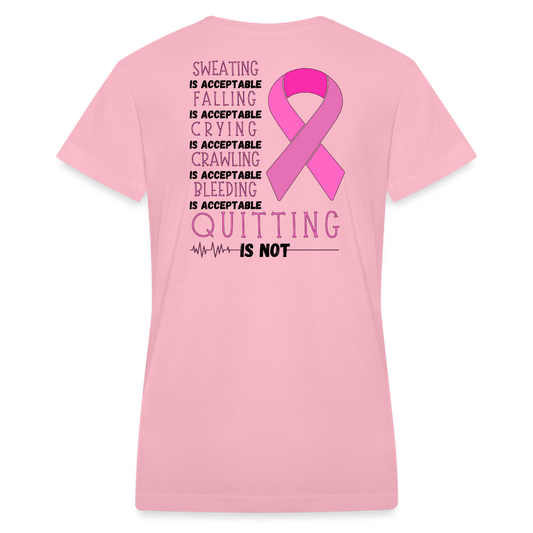 Women's V-Neck No Quitting - pink