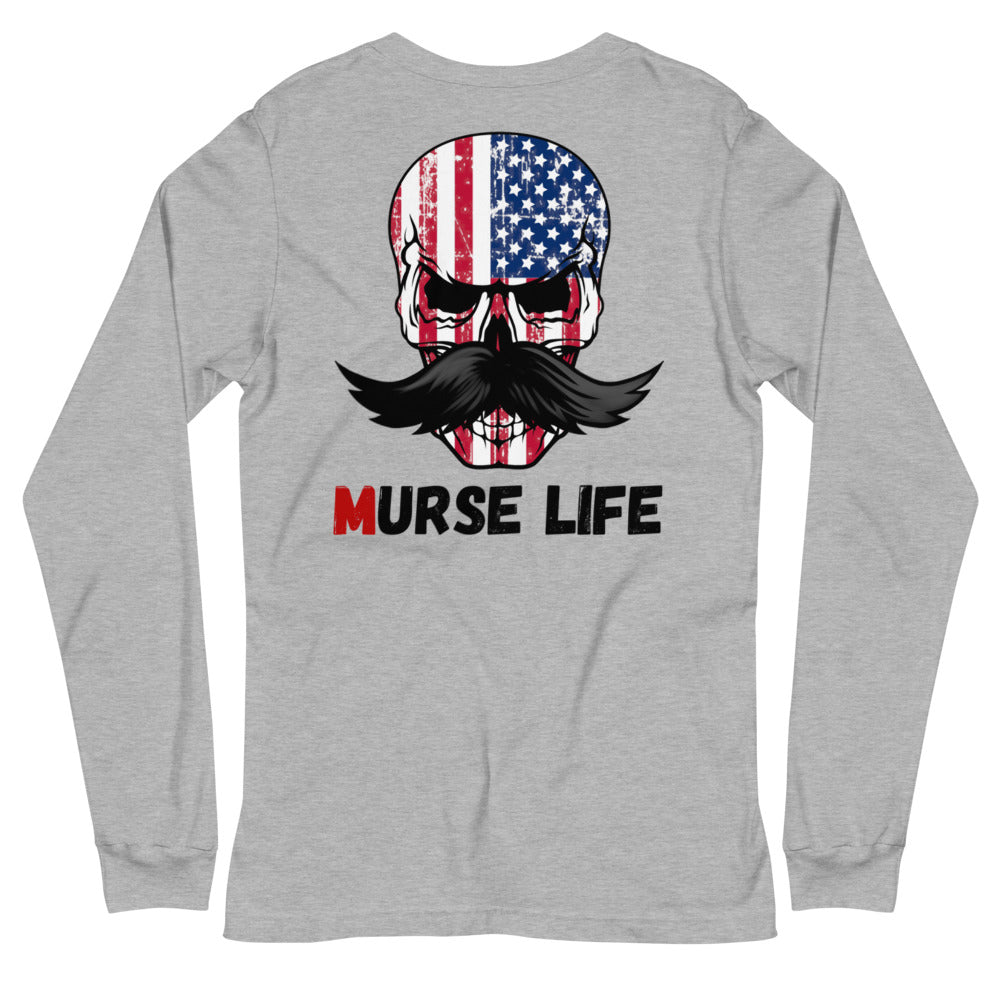 Freedom Skully Long Sleeve Tee Murse Life male nurse, murse life, Shirt murse