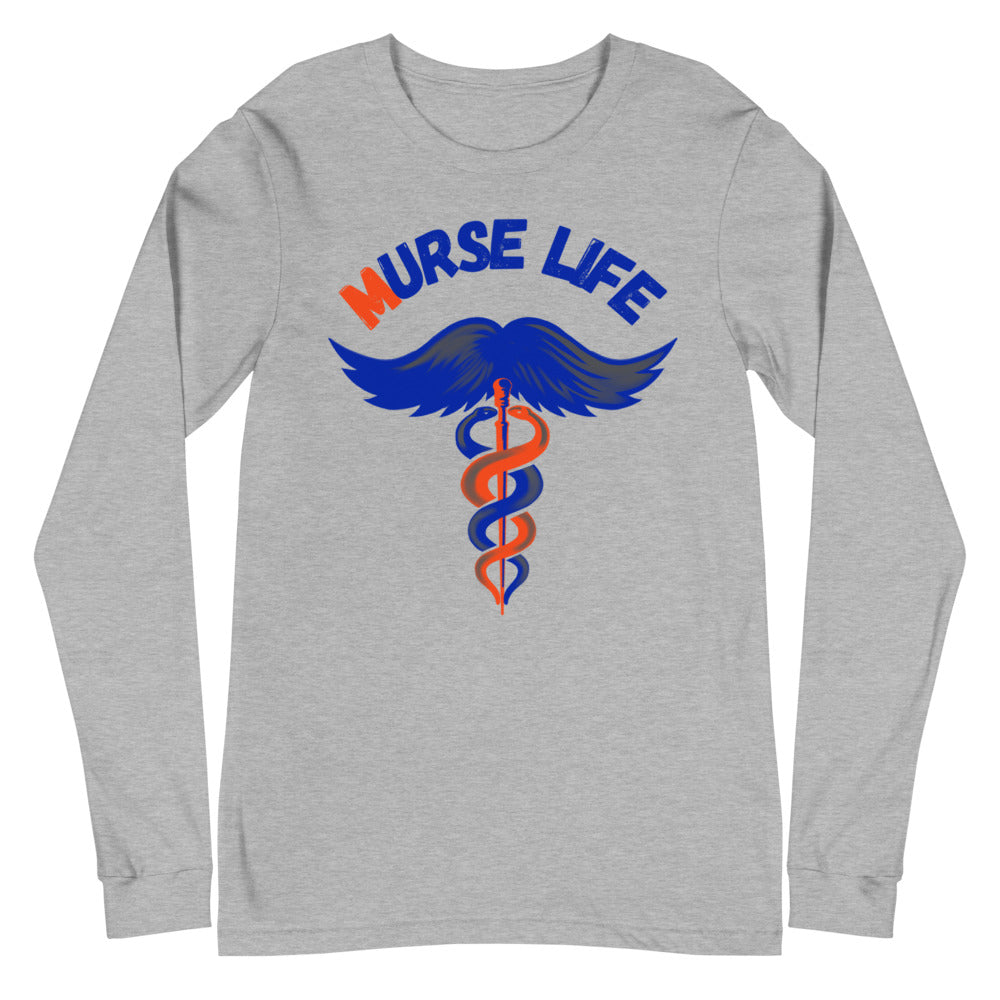 Orange and Blue Long Sleeve Tee Murse Life male nurse, murse life,  murse