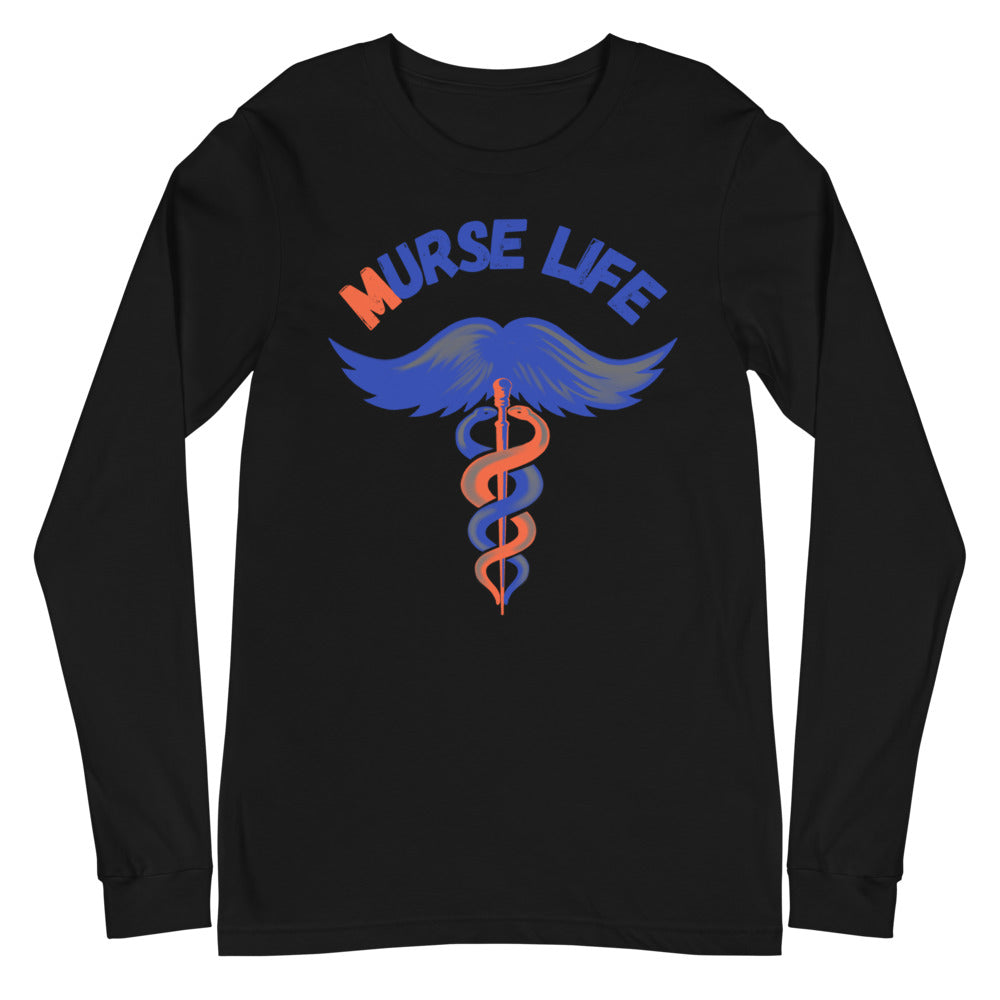 Orange and Blue Long Sleeve Tee Murse Life male nurse, murse life,  murse