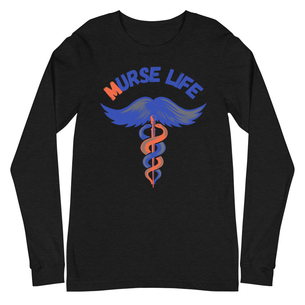 Orange and Blue Long Sleeve Tee Murse Life male nurse, murse life,  murse