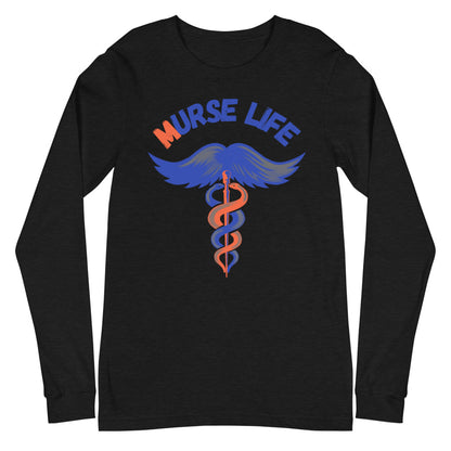 Orange and Blue Long Sleeve Tee Murse Life male nurse, murse life,  murse