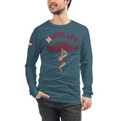 Garnet and Gold Long Sleeve Tee Murse Life male nurse, murse life,  murse