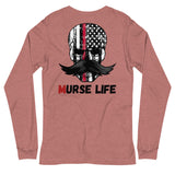 Thin Red Line Skully Long Sleeve Tee Murse Life male nurse, murse life, Shirt murse