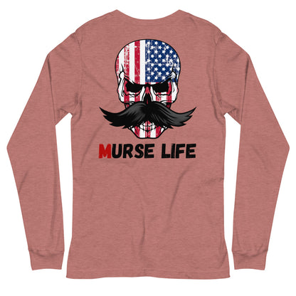 Freedom Skully Long Sleeve Tee Murse Life male nurse, murse life, Shirt murse