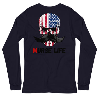 Freedom Skully Long Sleeve Tee Murse Life male nurse, murse life, Shirt murse