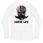 Thin Red Line Skully Long Sleeve Tee Murse Life male nurse, murse life, Shirt murse