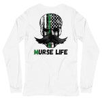Thin Green Line Skully Long Sleeve Tee Murse Life male nurse, murse life, Shirt murse