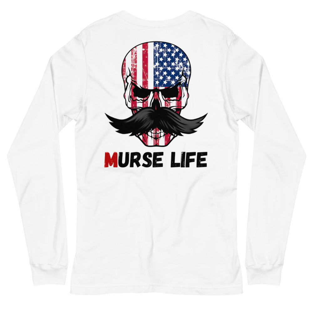 Freedom Skully Long Sleeve Tee Murse Life male nurse, murse life, Shirt murse