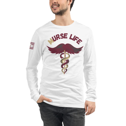Garnet and Gold Long Sleeve Tee Murse Life male nurse, murse life,  murse